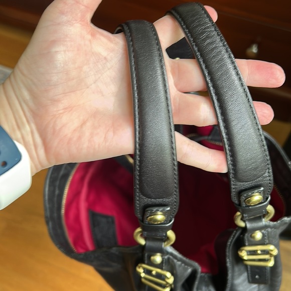 COACH black leather shoulder crossbody bag Large - Picture 10 of 16